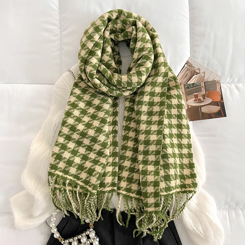 Imitation of cashmere scarf houndstooth scarves for women - Image 6