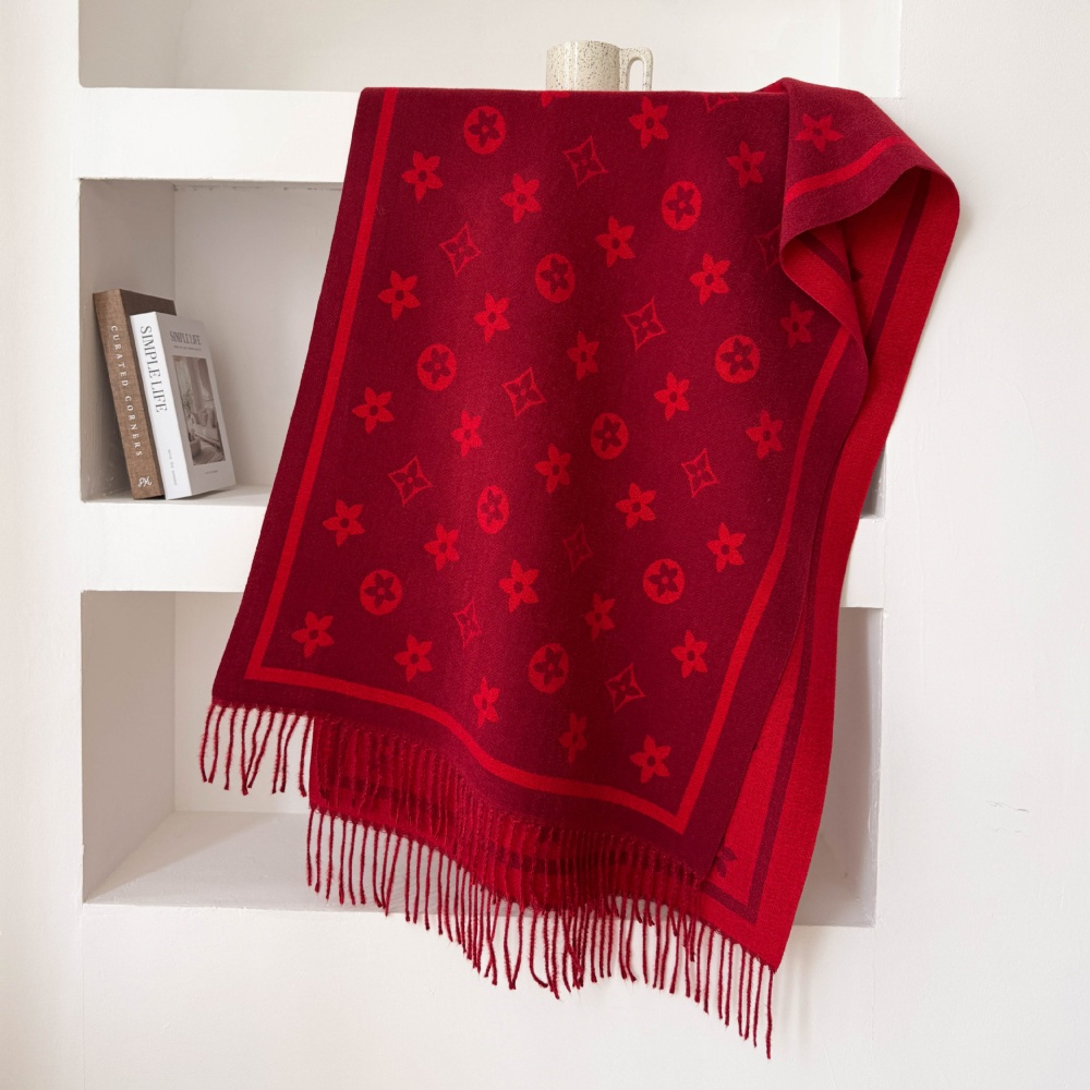 Tassels thermal scarves simple two-sided stars shawl for women - Image 3