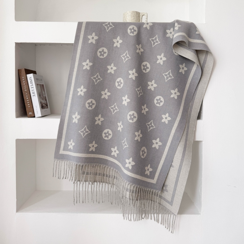 Tassels thermal scarves simple two-sided stars shawl for women - Image 6