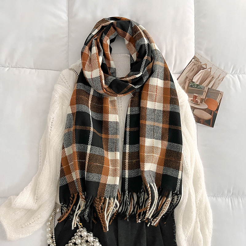 Girl imitation of cashmere shawl retro college style scarves - Image 3