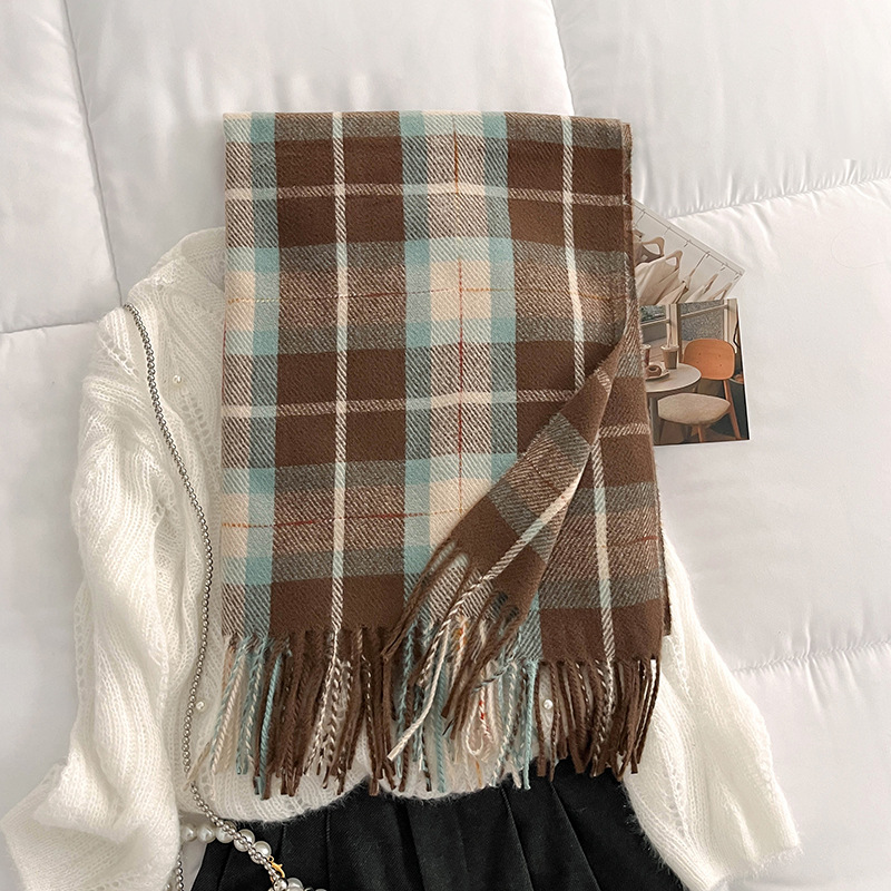 Girl imitation of cashmere shawl retro college style scarves - Image 4