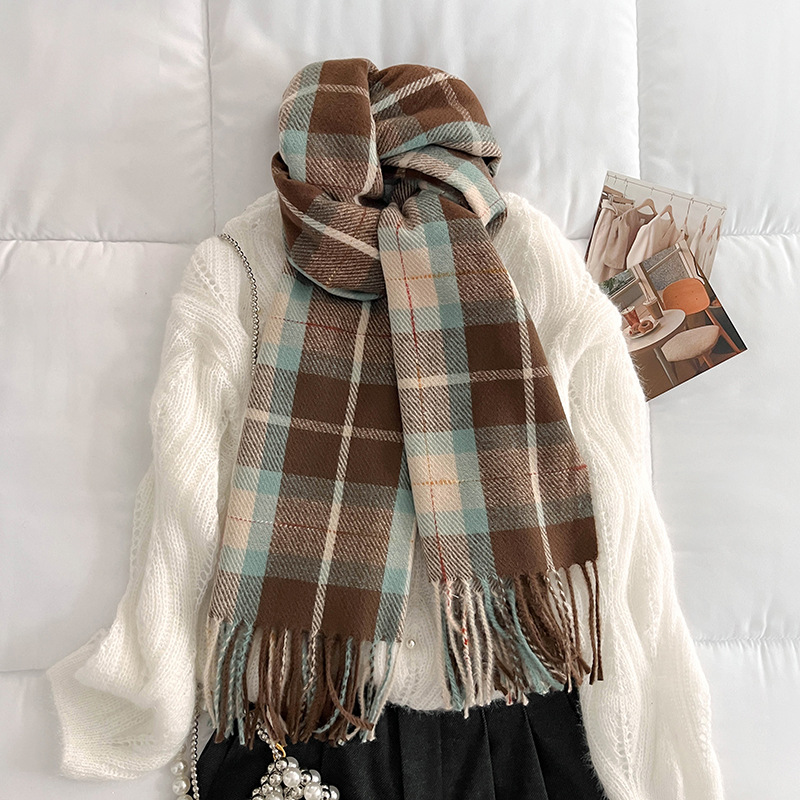 Girl imitation of cashmere shawl retro college style scarves - Image 5