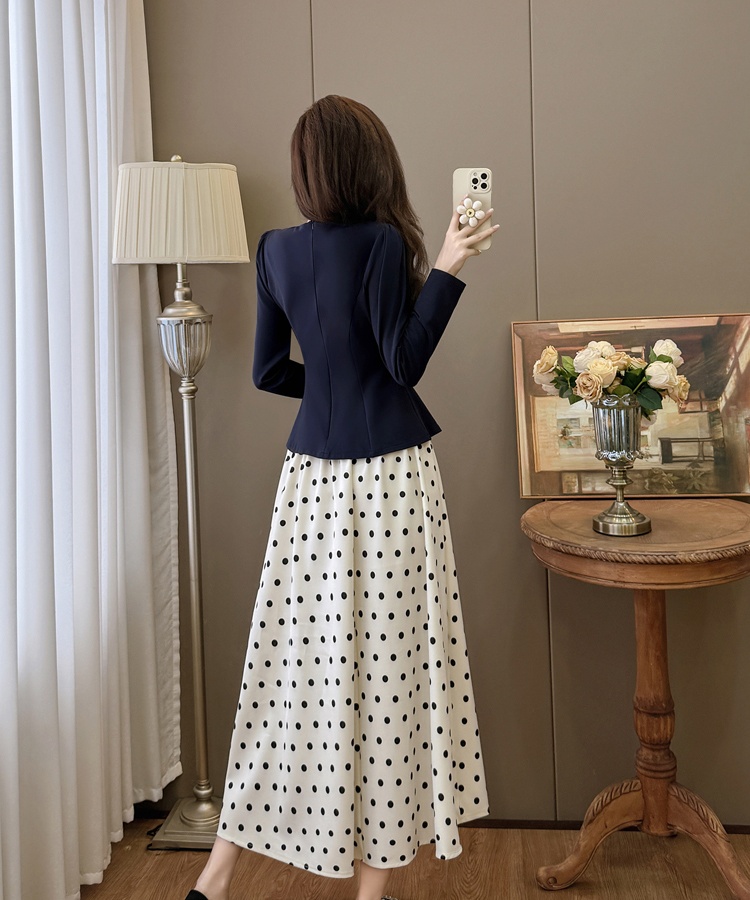 Autumn and winter temperament large yard skirt 2pcs set - Image 6