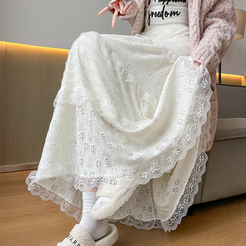 Cake slim long skirt lace Korean style skirt for women - Image 5