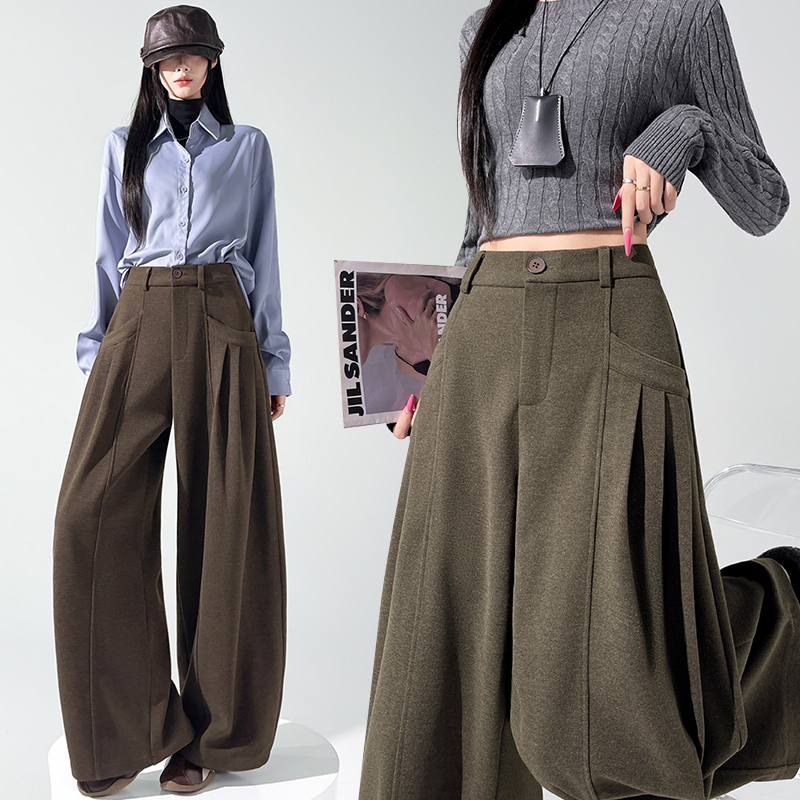 High waist all-match pants Casual wide leg pants - Image 2