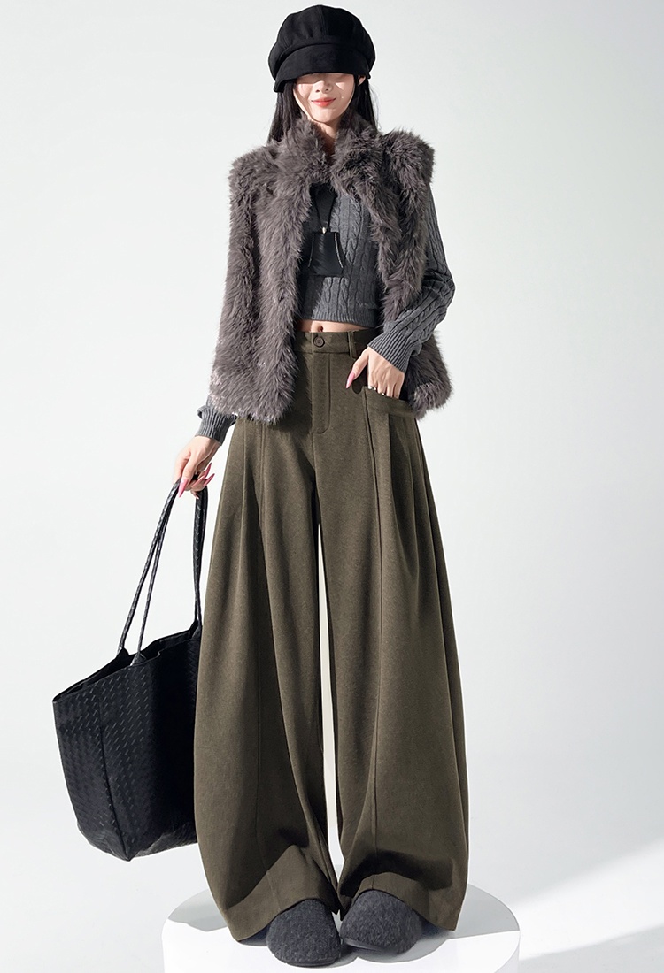 High waist all-match pants Casual wide leg pants - Image 5