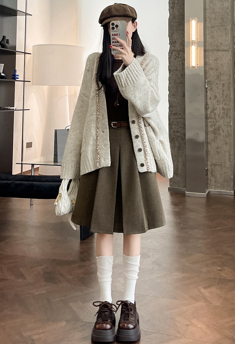 Woolen short skirt Casual skirt for women - Image 2