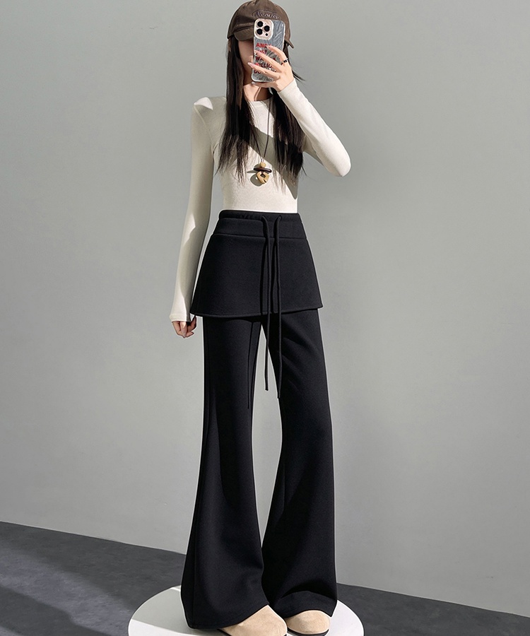 Casual slim pants thick micro speaker flare pants for women - Image 3