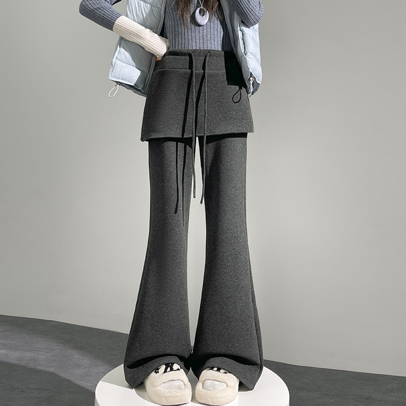 Casual slim pants thick micro speaker flare pants for women - Image 6