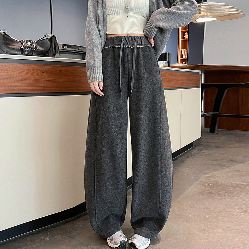 High waist wide leg pants plus velvet casual pants for women - Image 6