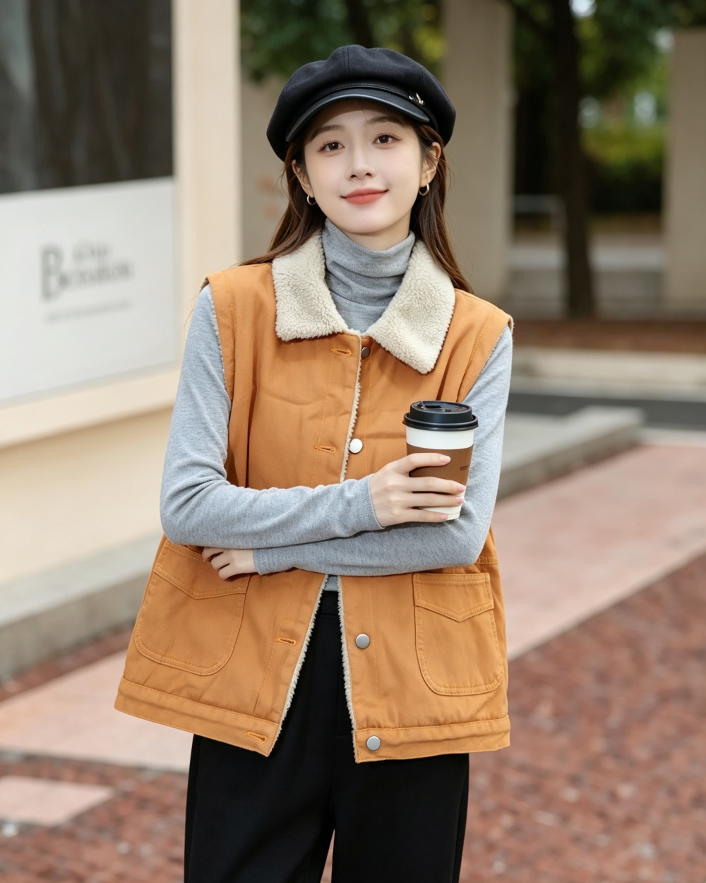 Thick cotton Korean style plus velvet all-match waistcoat