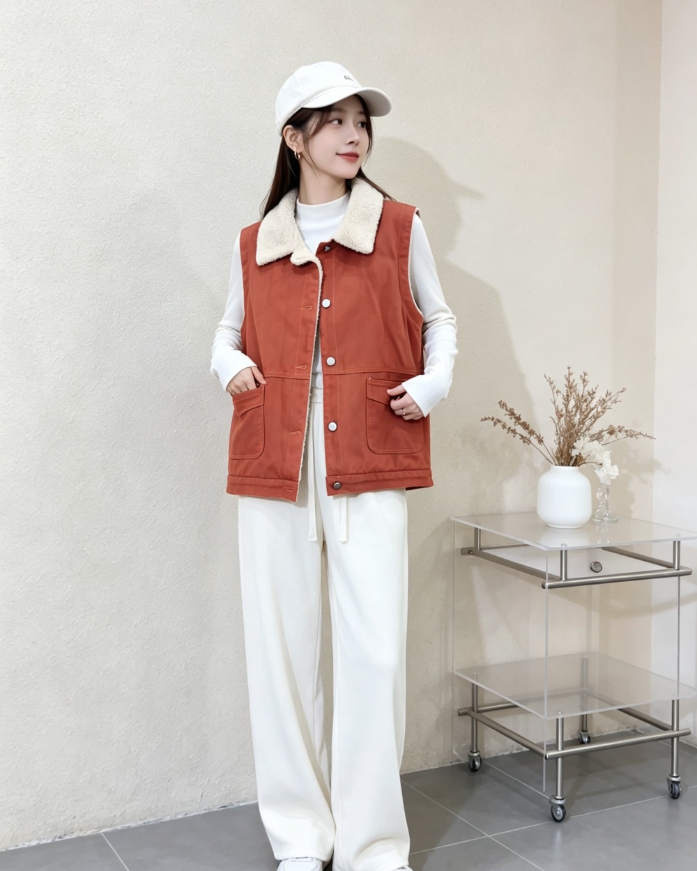 Thick cotton Korean style plus velvet all-match waistcoat - Image 6