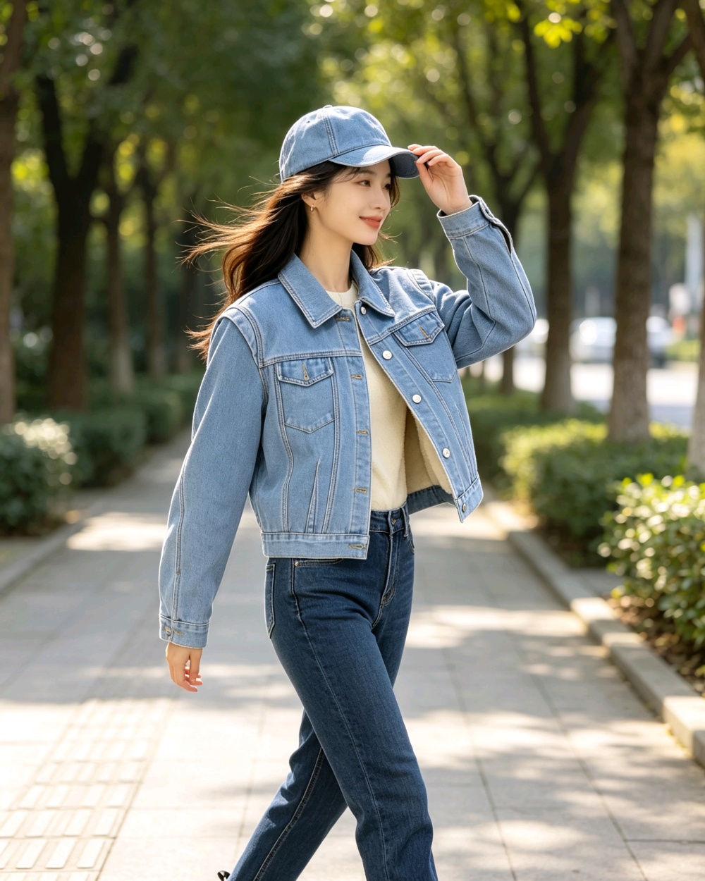 Denim retro plus velvet coat - Image 5