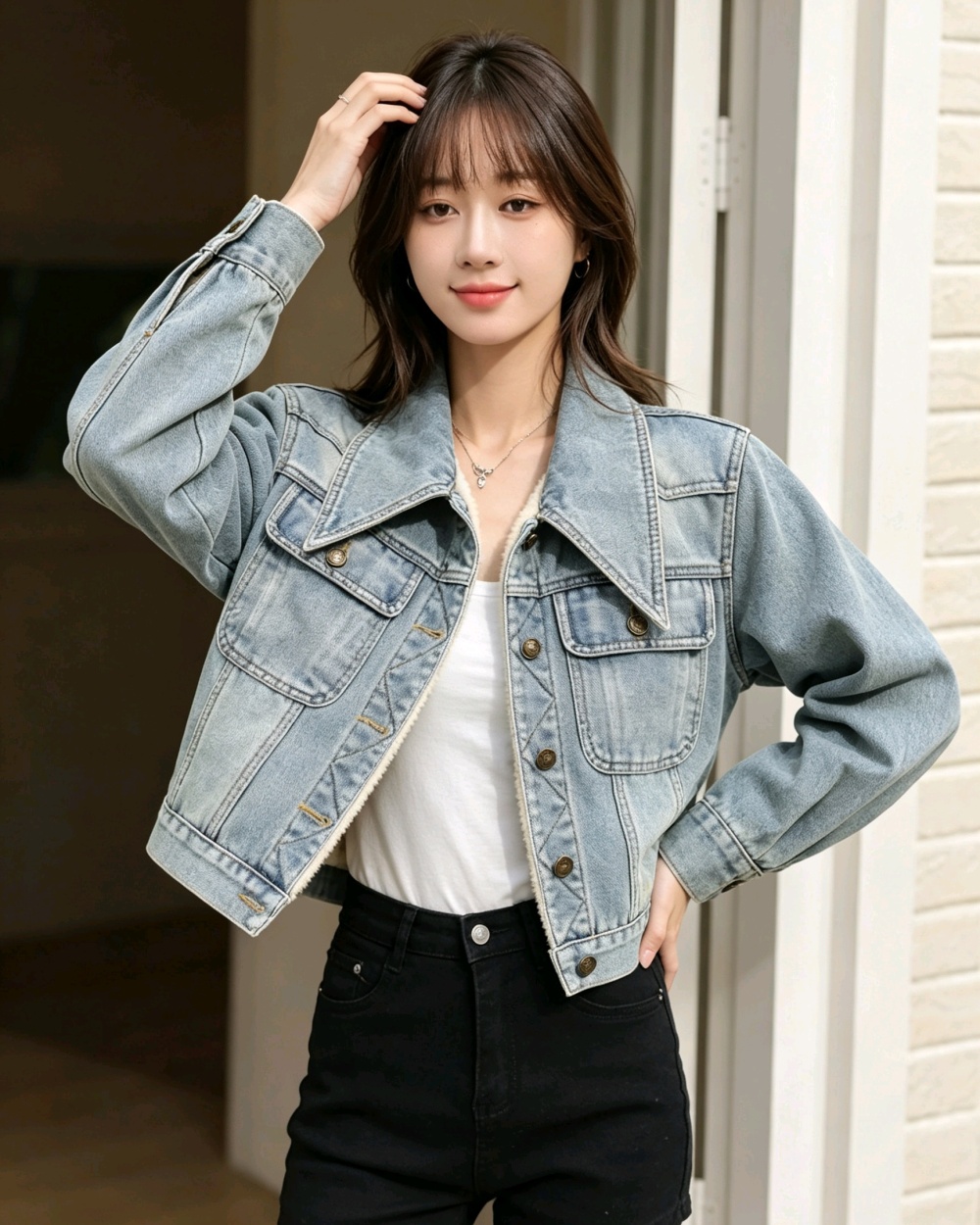 Plus velvet simple coat Korean style tops for women - Image 4