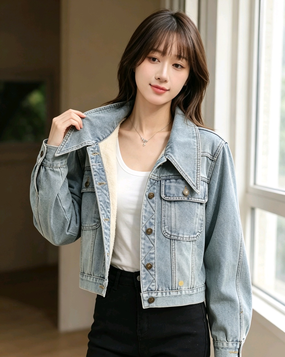 Plus velvet simple coat Korean style tops for women - Image 6